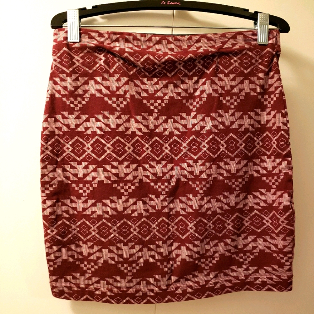 Red mini skirt
